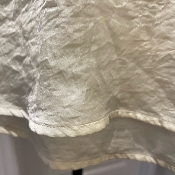 Silky top with black lace trimming on neck area. - Picture 6 of 11